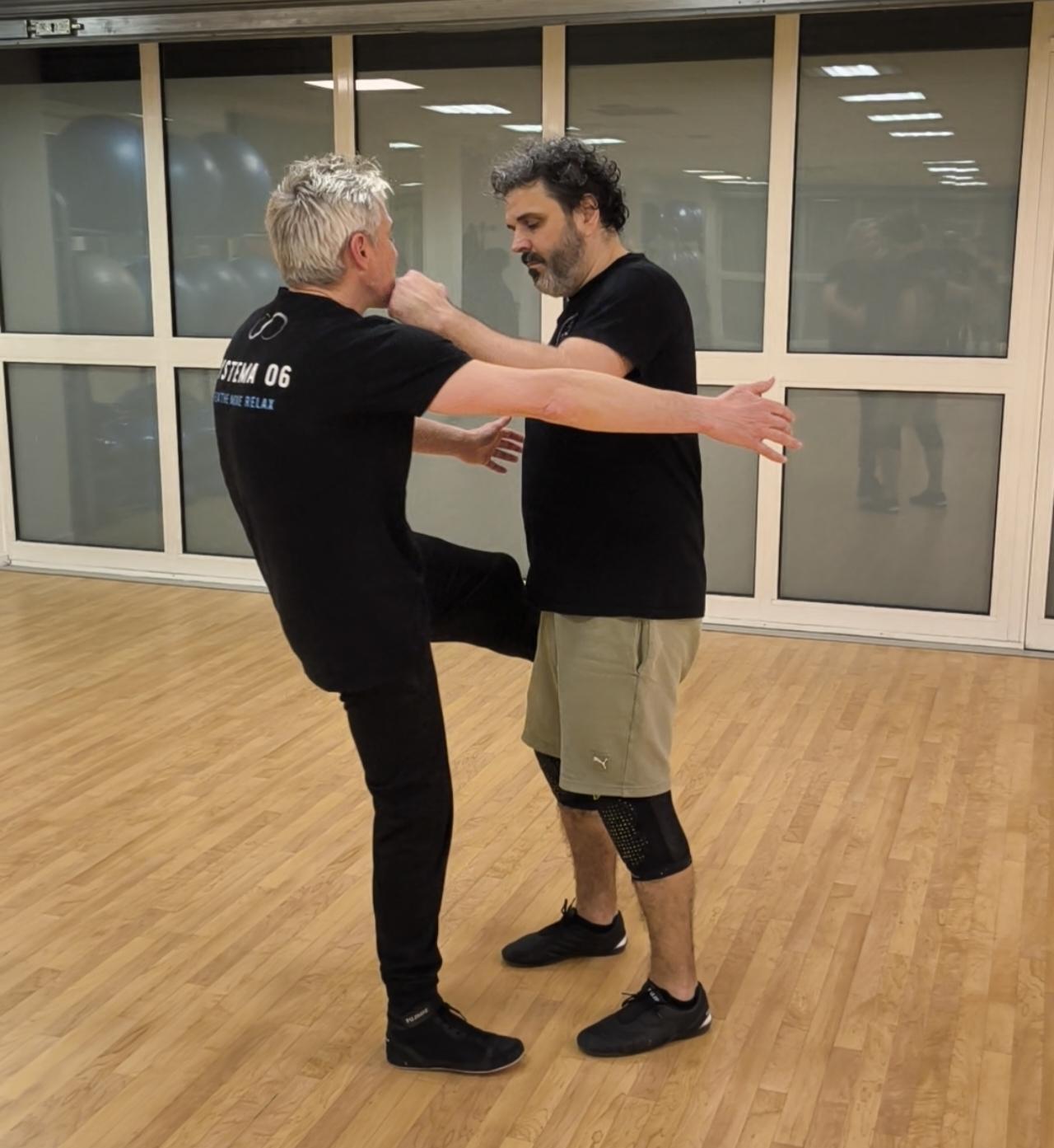 Travail à deux pendant un entraînement de Systema